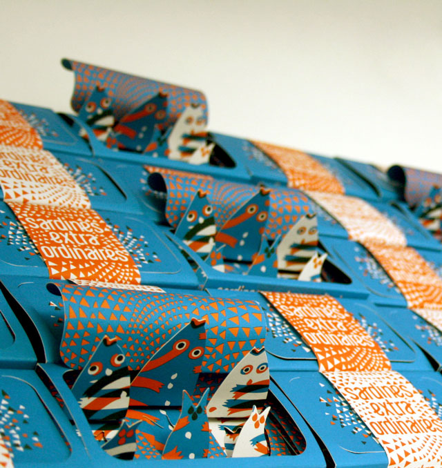 boite de sardines en papier pour l'espace d'art contemporain le bel ordinaire à Pau