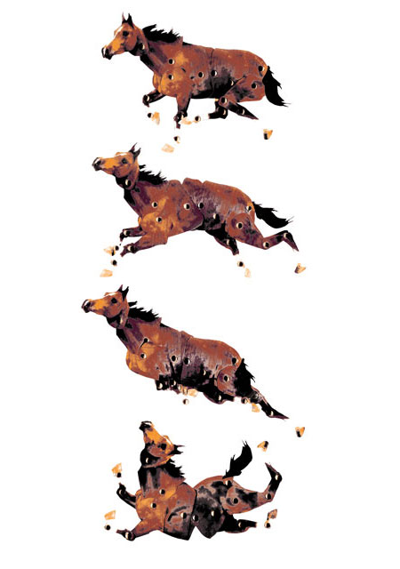 affiche photomontage de cheval