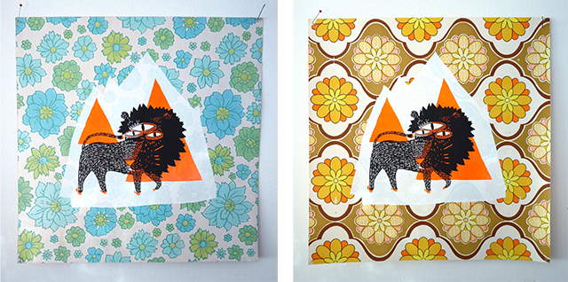 sérigraphie sur papier peint