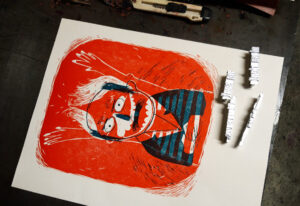 presse typographique du colophon, musée de l'impression.